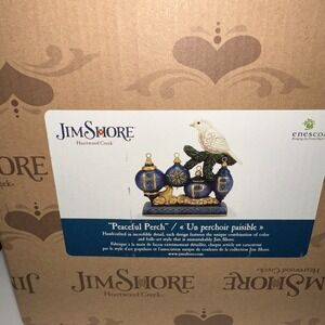 Jim Shore Peaceful Perch - Blue & Gold Hope with Dove Figurine 6017042 New for 2